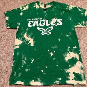 Philadelphia Eagles Bleached Tie Dye Graphic T-Shirt Size Medium